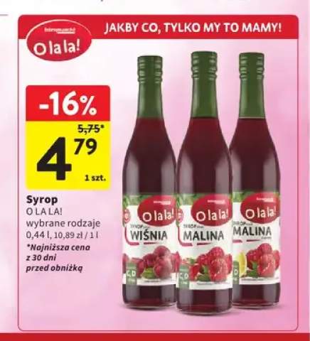 Syrop O la la! Wiśnia +2 warianty