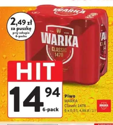 Piwo Warka Classic 1478 6-pak