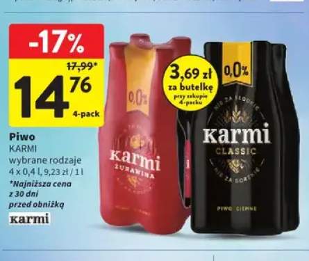 Piwo Karmi Żurawina 4-pak 400 ml +1 wariant