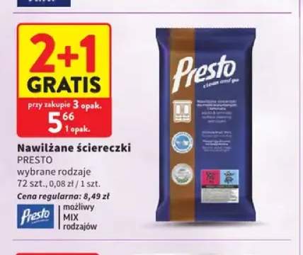 Nawilżane ściereczki Presto
