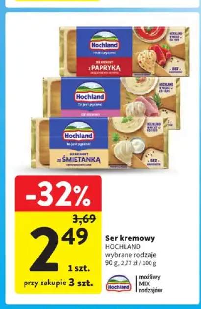 Ser kremowy ze śmietanką Hochland +2 warianty