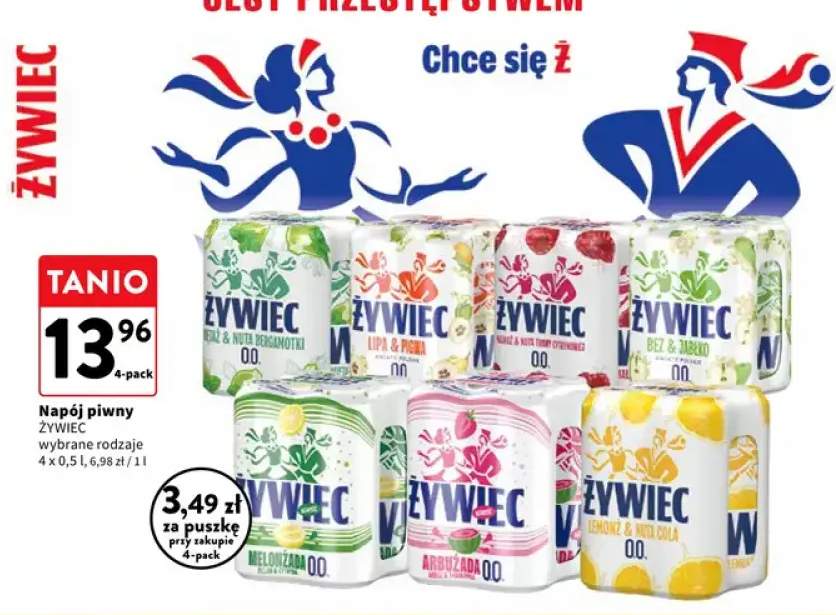 Napój piwny Żywiec Mięta & Nuta Bergamotki 4-pak 500 ml +6 wariantów
