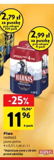 Piwo Harnaś jasne pełne 4-pak 500 ml