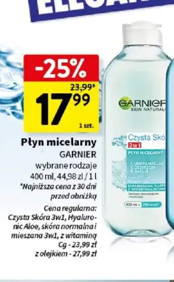 Płyn micelarny Garnier Czysta Skóra 3w1 +4 warianty