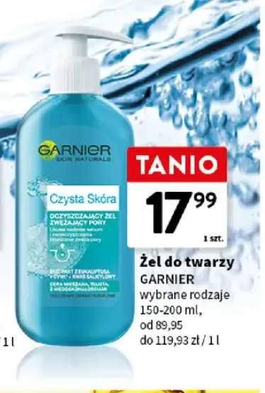 Żel do twarzy Garnier Czysta Skóra oczyszczający żel zwężający pory