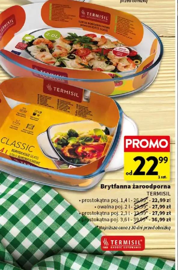 Brytfanna żaroodporna prostokątna Termisil 1,4 l +1 wariant