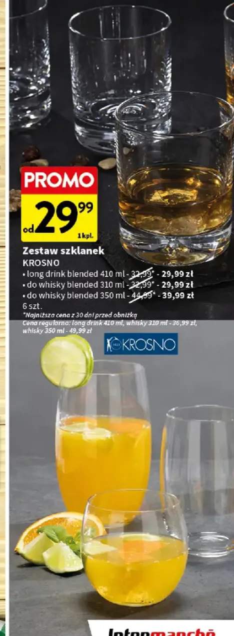 Zestaw szklanek long drink blended Krosno 6-pak 410 ml +2 warianty