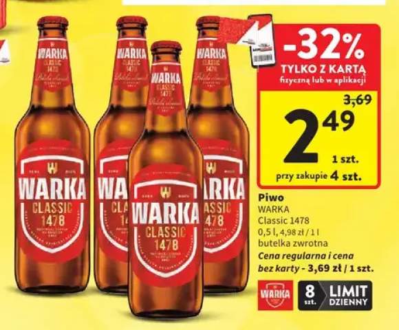 Piwo Warka Classic 1478