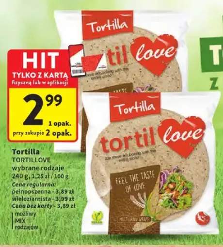 Tortilla pełnopszenna Tortillove +1 wariant