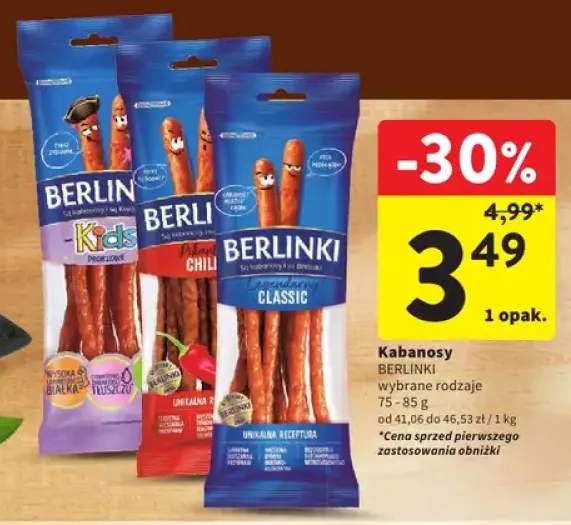 Kabanosy Berlinki Kids +2 warianty