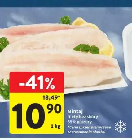 Mintaj filety bez skóry 35% glazury