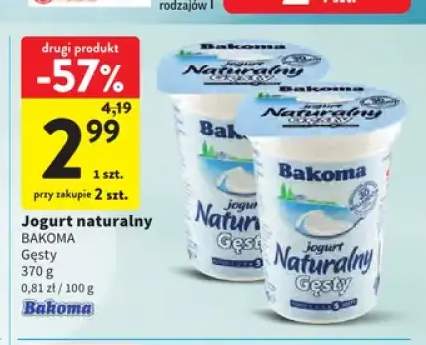 Jogurt naturalny Bakoma Gęsty