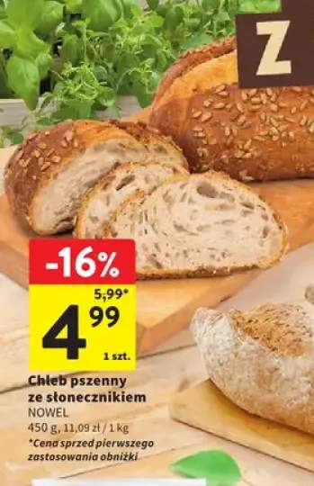 Chleb pszenny ze słonecznikiem Nowel