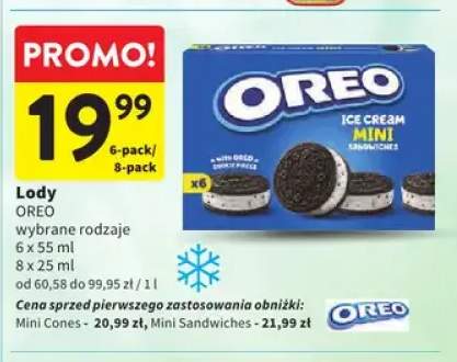Lody Oreo Mini Sandwiches 6-pak +1 wariant