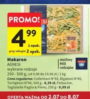 Makaron Agnesi wybrane rodzaje