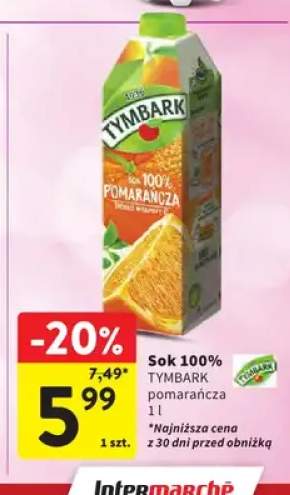 Sok 100% Tymbark Pomarańcza
