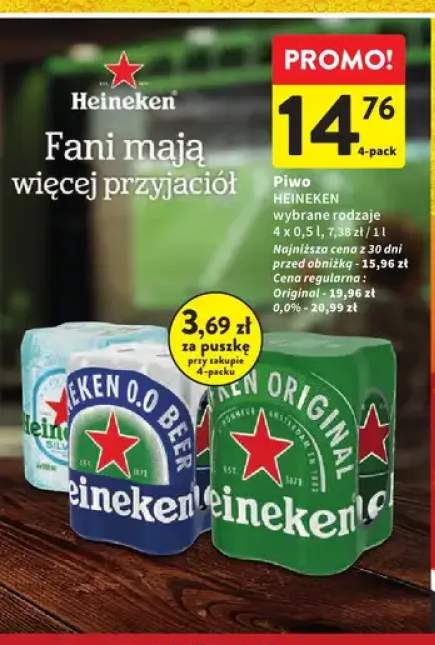 Piwo bezalkoholowe Heineken 4-pak +1 wariant