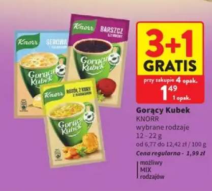 Zupa instant Gorący Kubek Barszcz Czerwony Knorr +2 warianty