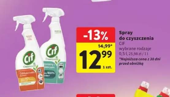 Spray do czyszczenia odtłuszczacz Cif Cleanboost +1 wariant