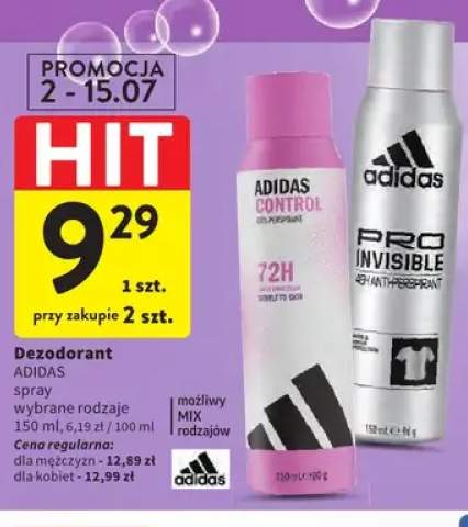 Dezodorant Adidas Pro Invisible spray +1 wariant
