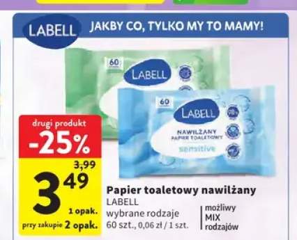 Papier toaletowy nawilżany Labell Sensitive +1 wariant