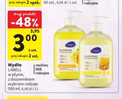 Mydło w płynie Labell kremowe miód i mleko +1 wariant