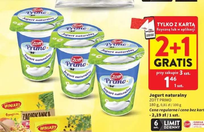 Jogurt naturalny Zott Primo