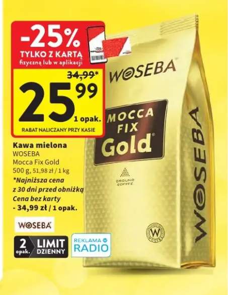 Kawa mielona Woseba Mocca Fix Gold
