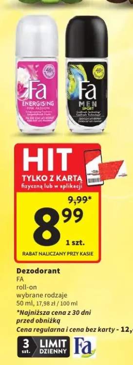Dezodorant Fa Energising roll-on +1 wariant