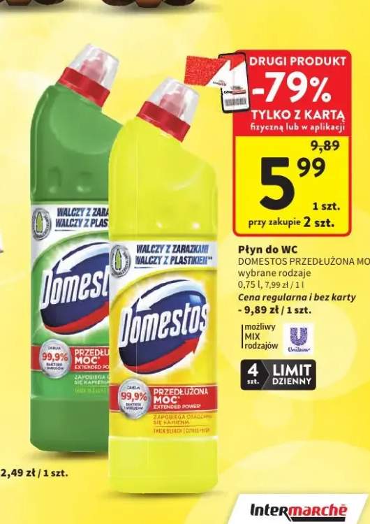 Płyn do WC Domestos Przedłużona Moc Pine +1 wariant