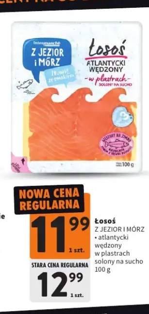 Łosoś atlantycki wędzony w plastrach solony na sucho Z Jezior i Mórz