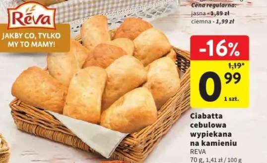 Ciabatta cebulowa wypiekana na kamieniu Reva