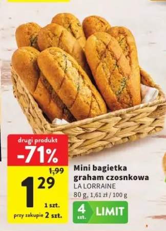 Mini bagietka graham czosnkowa La Lorraine
