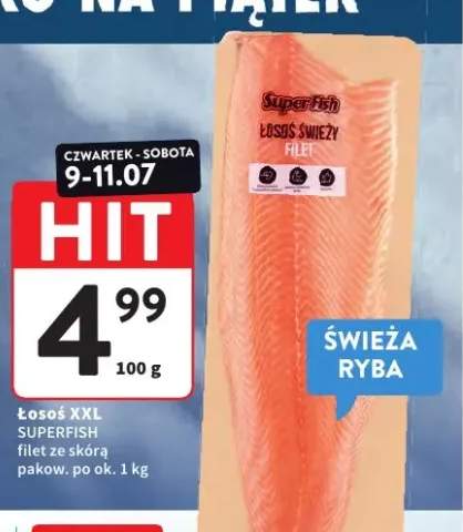 Łosoś świeży filet ze skórą SuperFish XXL