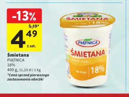 Śmietana Piątnica 18%