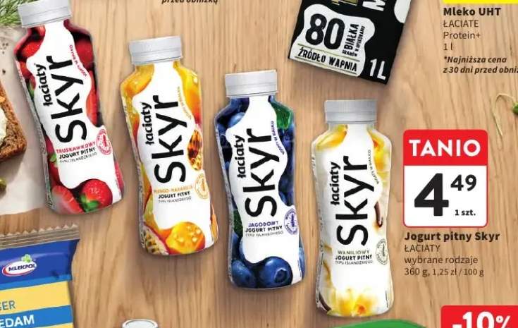 Jogurt pitny Skyr Łaciaty mango-marakuja +3 warianty