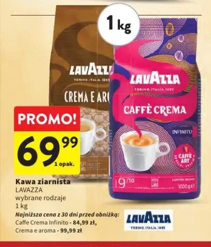 Kawa ziarnista Lavazza Caffè Crema Infinito +1 wariant