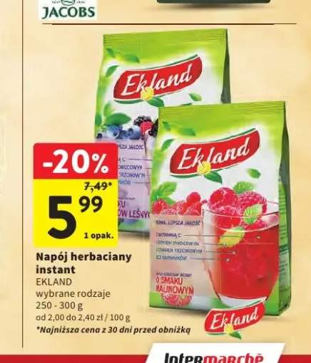 Napój herbaciany instant Ekland o smaku malinowym +1 wariant