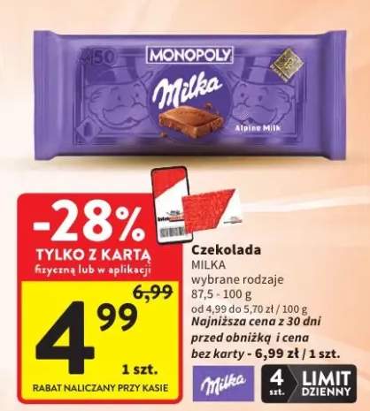 Czekolada Milka Monopoly Alpine Milk