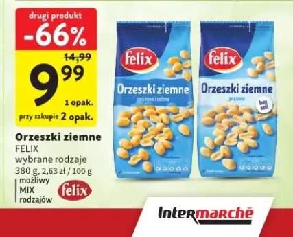 Orzeszki ziemne prażone bez soli Felix +1 wariant