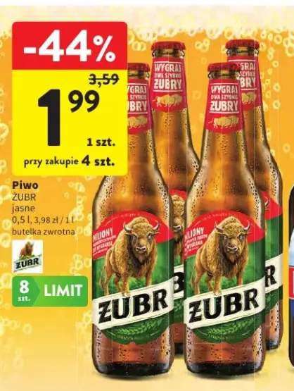 Piwo Żubr jasne