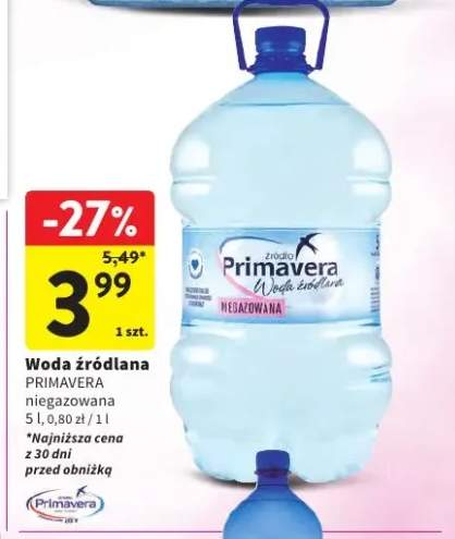 Woda źródlana Primavera niegazowana