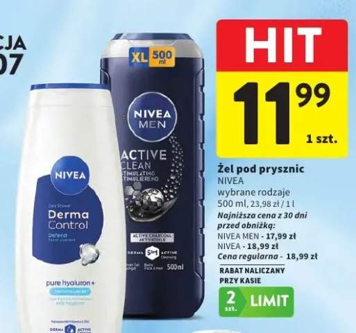 Żel pod prysznic Nivea Men Active Clean +1 wariant