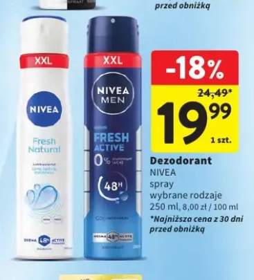 Dezodorant Nivea Fresh Natural +1 wariant