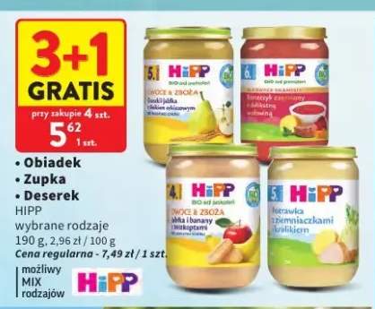 Deserek HiPP Owoce & Zboża Gruszki i jabłka z kleikiem orkiszowym +3 warianty