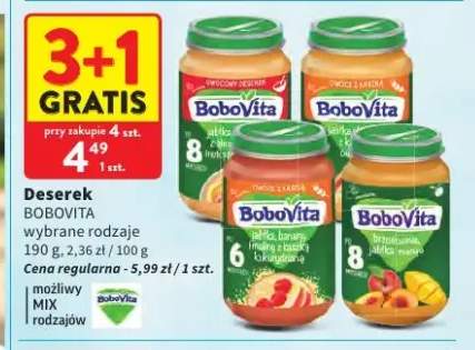Deserek BoboVita Jabłka z bananem i brzoskwinią +3 warianty