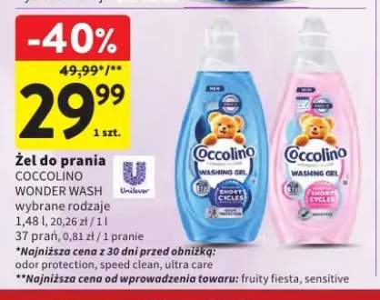 Żel do prania Coccolino Wonder Wash Odor Protection +1 wariant