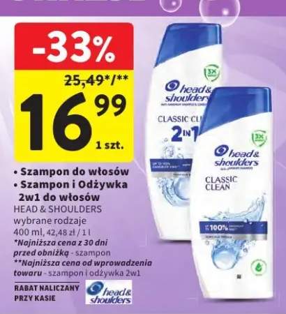 Szampon do włosów Head & Shoulders Classic Clean +1 wariant