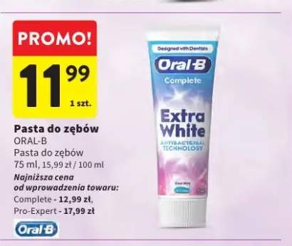 Pasta do zębów Oral-B Complete Extra White +1 wariant