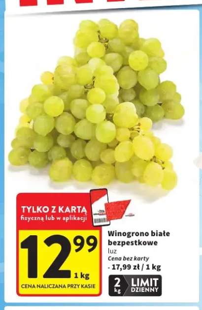 Winogrono białe bezpestkowe luz